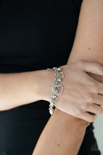 Beautifully Big-Hearted Pink Bracelet- Paparazzi