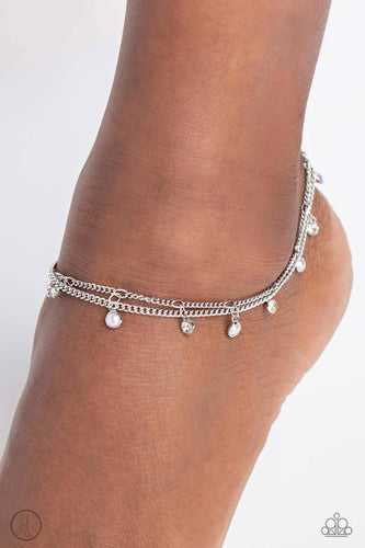 WATER You Waiting For? White Anklet- Paparazzi