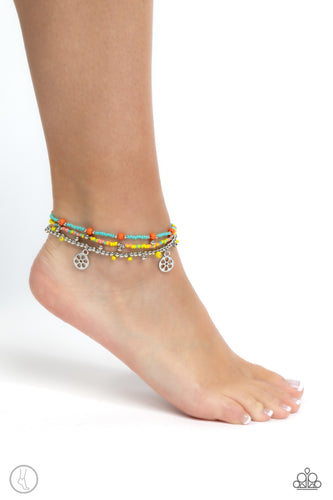 Surfing Safari Blue Anklet- Paparazzi