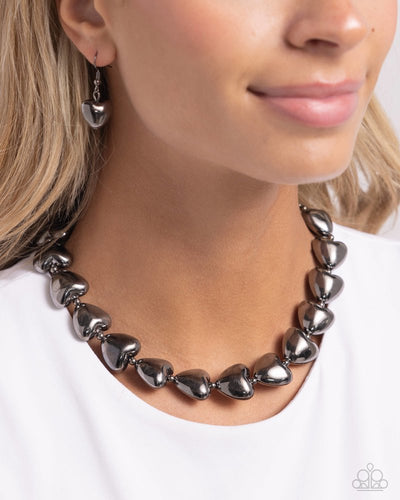 Hello Heartstrings Black Necklace- Paparazzi