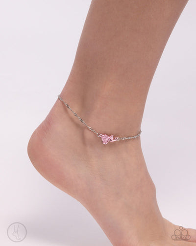 Rose Review Pink Anklet- Paparazzi