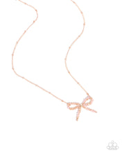 Load image into Gallery viewer, Bridesmaid Bow Rose Gold Necklace- Paparazzi