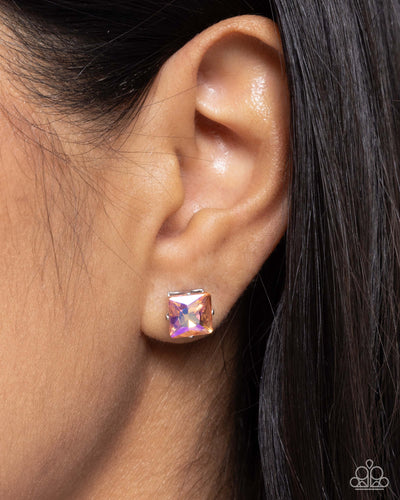 Squared Soprano Orange Earrings- Paparazzi
