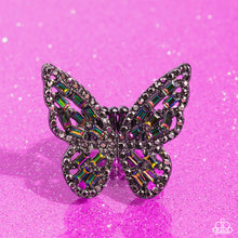 Load image into Gallery viewer, Flauntable Flutter Multi Ring (Black)- Paparazzi