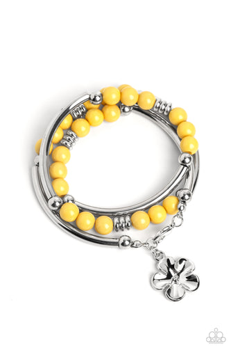 Off The WRAP Yellow Bracelet- Paparazzi