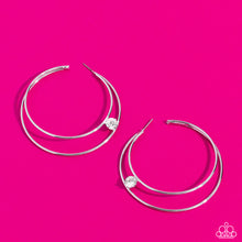 Load image into Gallery viewer, Theater HOOP White Earrings- Paparazzi