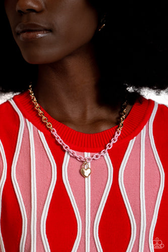 Locked Down Pink Necklace- Paparazzi