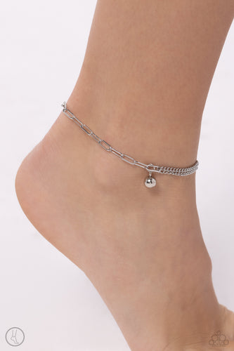 Solo Sojourn Silver Anklet- Paparazzi