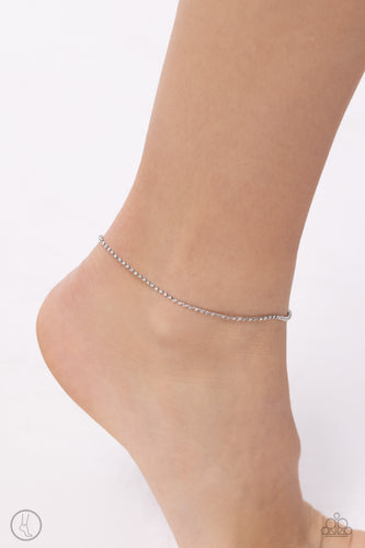 Blinding Basic White Anklet- Paparazzi