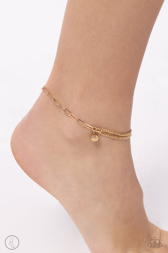 Solo Sojourn Gold Anklet- Paparazzi