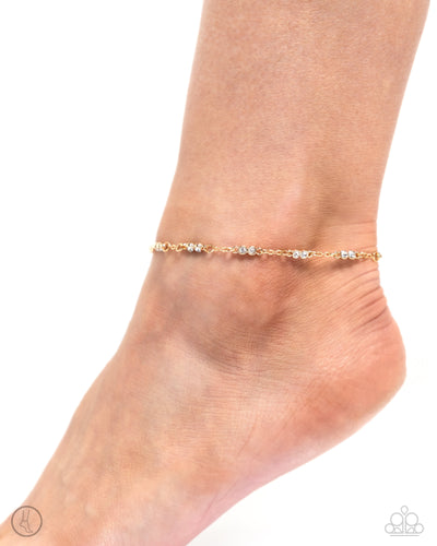 Simple Sass Gold Anklet- Paparazzi