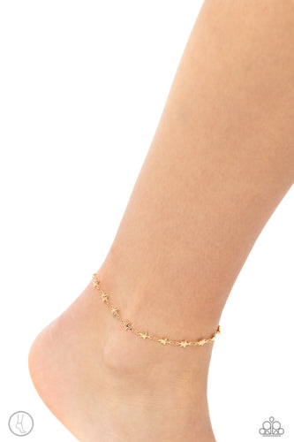 Starry Swing Dance Gold Anklet- Paparazzi