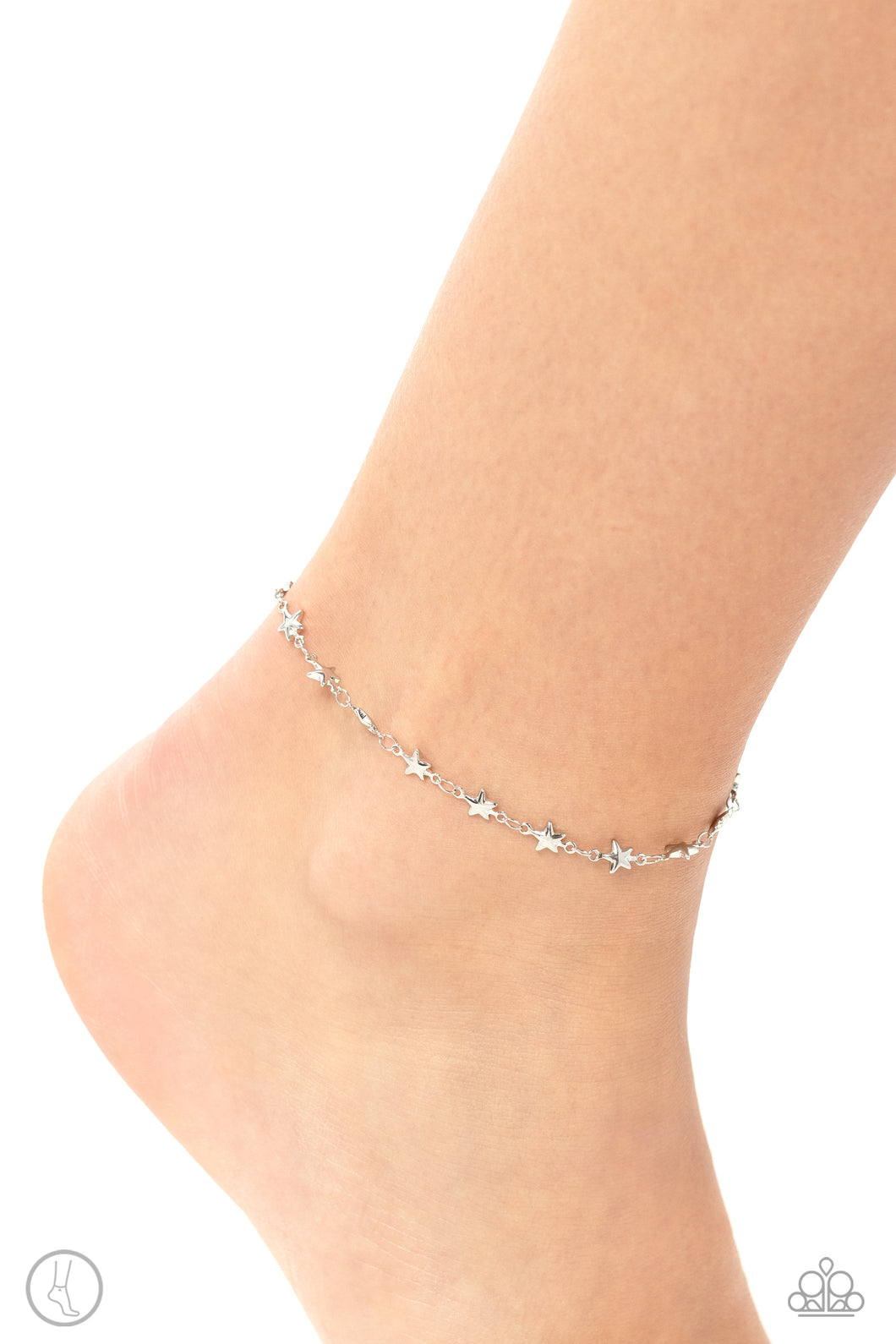 Starry Swing Dance Silver Anklet- Paparazzi
