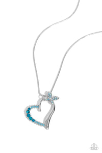 Half-Hearted Haven Blue Necklace- Paparazzi