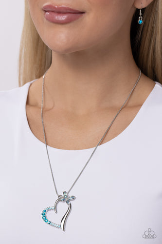 Half-Hearted Haven Blue Necklace- Paparazzi