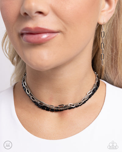 LAYER of the Year Black Necklace- Paparazzi