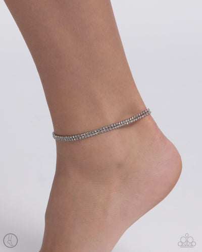 Dainty Declaration White Anklet- Paparazzi