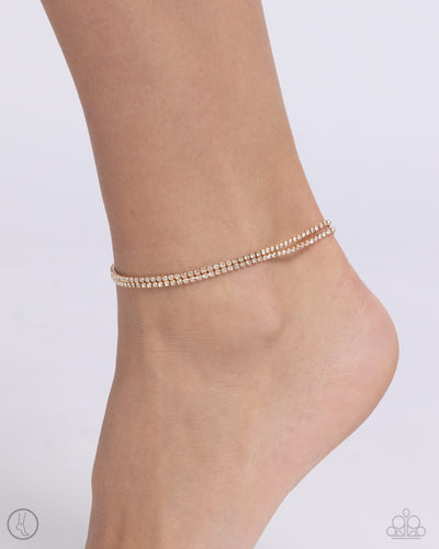 Dainty Declaration Gold Anklet- Paparazzi