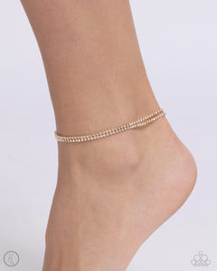 Dainty Declaration Gold Anklet- Paparazzi