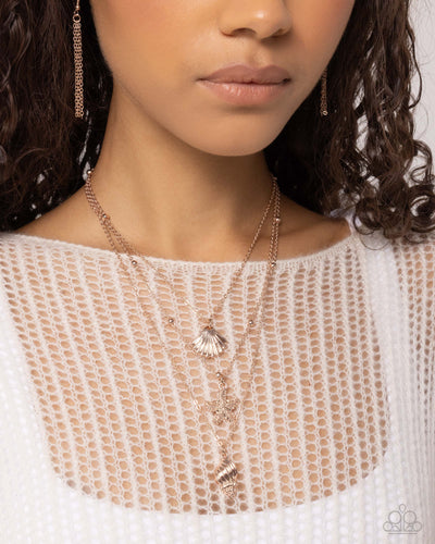 Seashell Sonata Rose Gold Necklace- Paparazzi