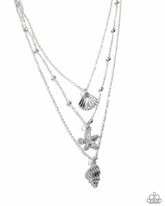 Seashell Sonata Silver Necklace- Paparazzi
