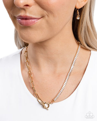 Mismatched Monarchy Gold Necklace- Paparazzi
