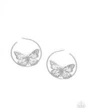 Load image into Gallery viewer, Aerial Alias Silver Hoop Earrings- Paparazzi