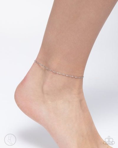Savory Splendor White Anklet- Paparazzi
