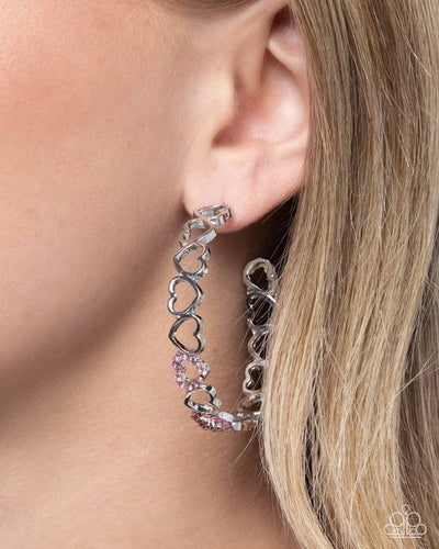 Happier Than Ever Pink Earrings- Paparazzi