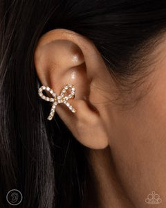 Convincing Charm Gold Cuff Earrings- Paparazzi