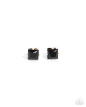 Load image into Gallery viewer, Squared Soprano Black Earrings- Paparazzi