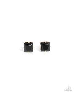 Squared Soprano Black Earrings- Paparazzi