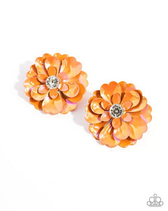 Growth Rate Orange Earrings- Paparazzi