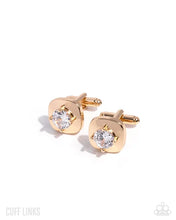 Load image into Gallery viewer, Emboldened Elegance Gold Cuff Links- Paparazzi