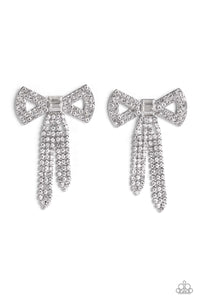 Just BOW With It White Earrings- Paparazzi