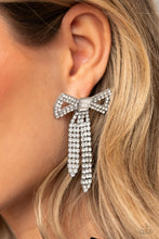 Load image into Gallery viewer, Just BOW With It White Earrings- Paparazzi