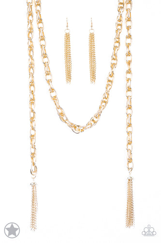 SCARFed For Attention Gold Necklace- Paparazzi