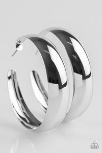 Gypsy Goals Silver Hoop Earring- Paparazzi