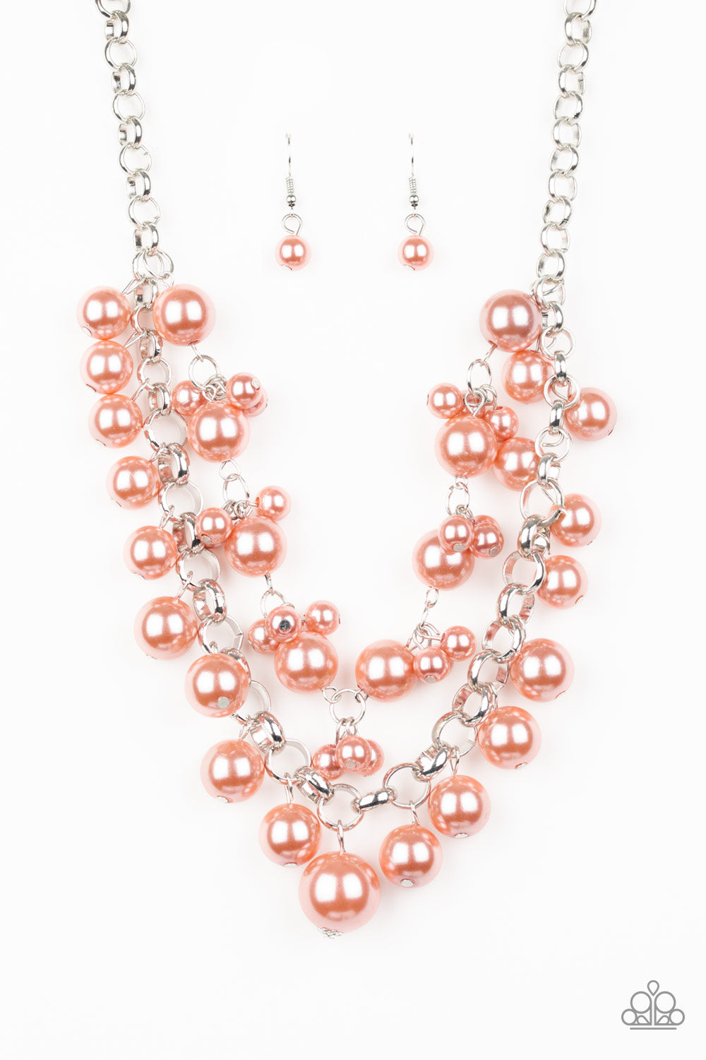 Ballroom Service Orange Necklace- Paparazzi
