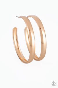 A Double Feature Gold Hoop Earring- Paparazzi