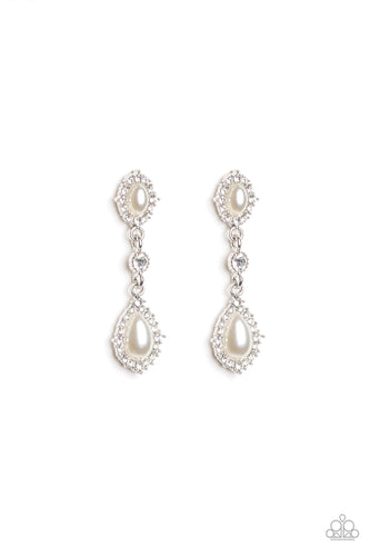 All- GLOWING White Post Earrings- Paparazzi
