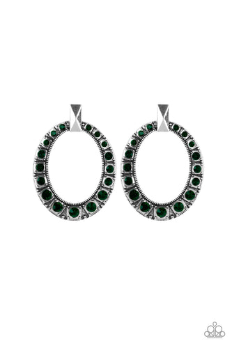 All For Glow Green Post Earring- Paparazzi