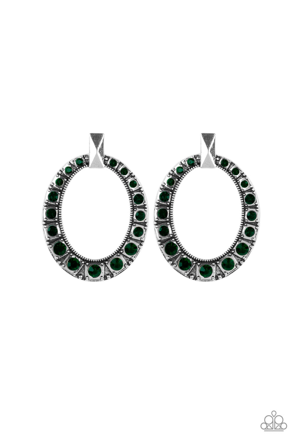 All For Glow Green Post Earring- Paparazzi