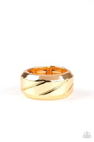 Sideswiped Gold Ring- Paparazzi