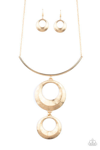 Egyptian Eclipse Gold Necklace- Paparazzi