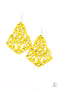 Powers Of Zen Yellow Earrings- Paparazzi