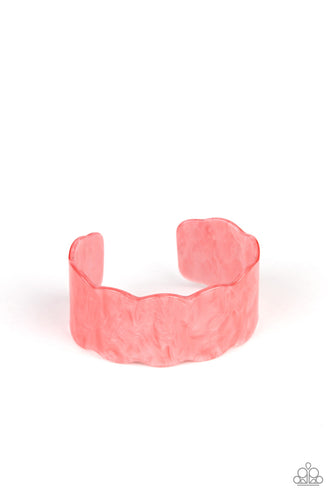 Retro Ruffle Orange Bracelet- Paparazzi