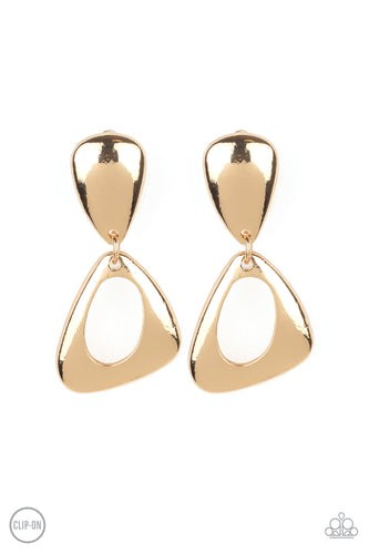 Going For BROKER Gold Earrings- Paparazzi