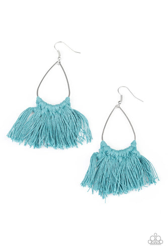 Tassel Treat Blue Earrings- Paparazzi