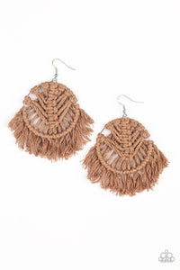 All About MACRAME Brown Earrings- Paparazzi